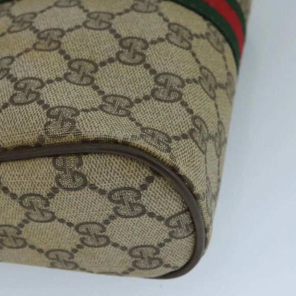 GUCCI GG Supreme Web Sherry Line Clutch Bag PVC Beige 32 014 3553 Auth 109848 - Picture 3 of 16